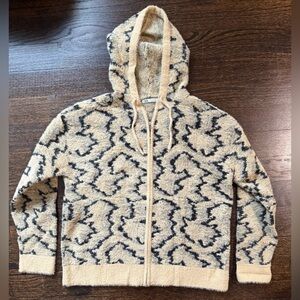 Zara Women's Fuzzy Zip Hoodie Cardigan Sweater Sz Med